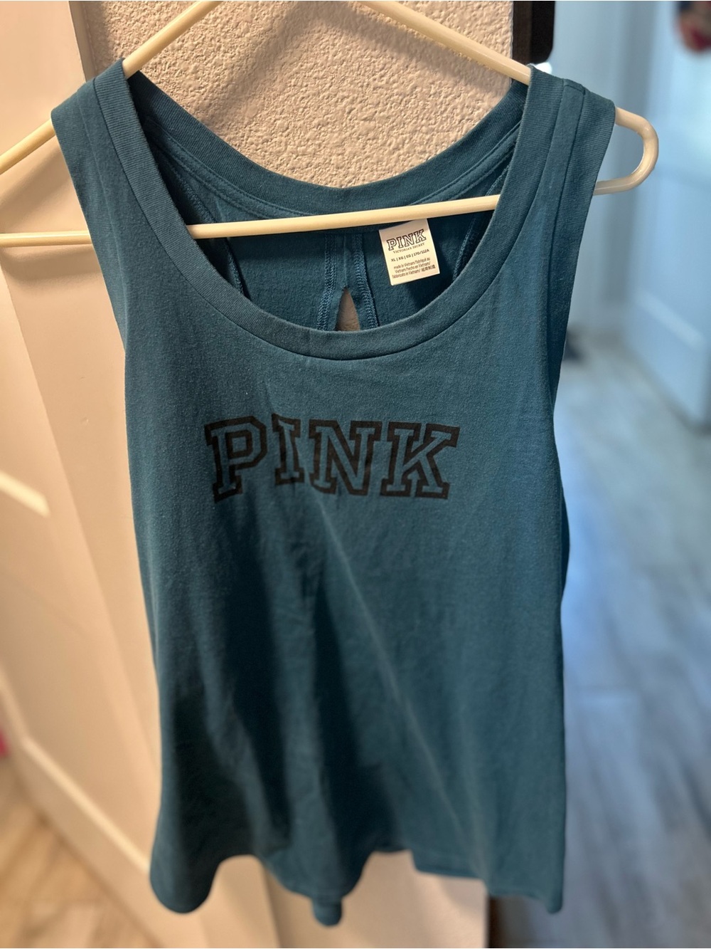 PINK Victoria's Secret Teal Blue Scoop Neck Tank